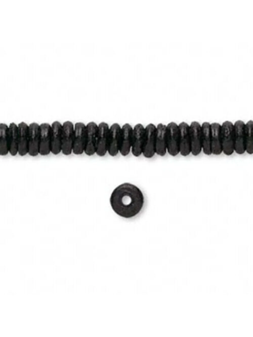 100 Black India Buffalo Bone 5x2mm Round Rondelle Heishi Disc Beads Wholesale